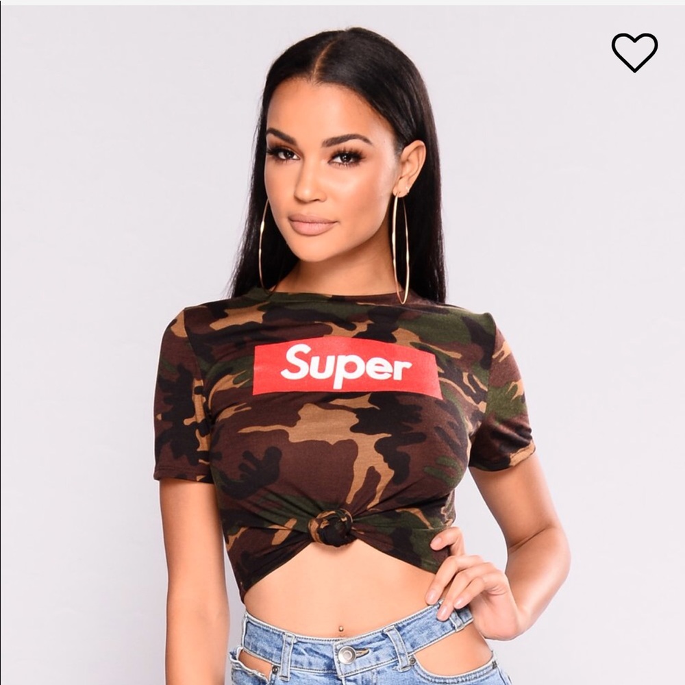 FASHION NOVA Camo Crop Top
